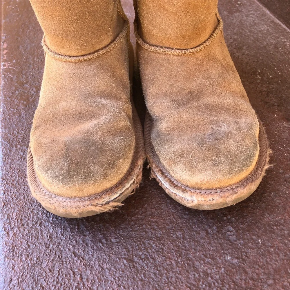 Koolaburra by Ugg Girls Side Zip Boots Size 13 Chestnut Sheepskin Suede‎